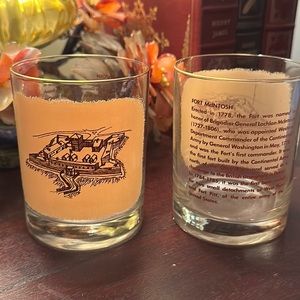 RARE HOUZE HISTORICAL SITE FORT McINTOSH PA 14oz ROCKS WHISKEY GLASS SET
